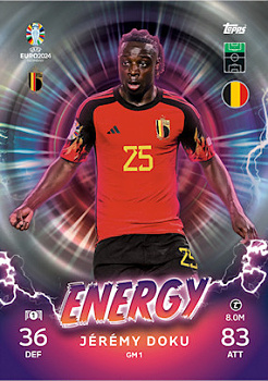 Jeremy Doku Belgium Topps Match Attax EURO 2024 Energy #GM1